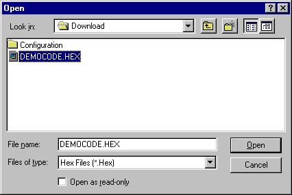 (3.0) The Windows Serial Downloader 3.2 Downloading using the WSD 4. Click the Download Button. Select the file at C:\ADuC\Download\DemoCode.hex.