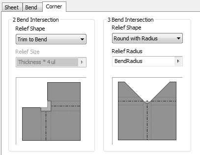 To modify or set a new Unfold Rule, click the Edit Unfold Rule button on the Sheet Metal Defaults dialog.