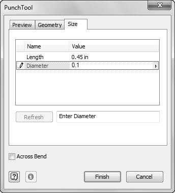 4. Select Custom slot.ide from the dialog and click Open; the PunchTool dialog appears. 7.