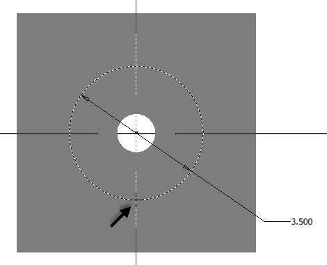 Top-Down Assembly and Motion Simulation 18. Create a through hole of 0.5 diameter on the first feature. 20. Click the Return button on the ribbon. Creating the Second Component of the Assembly 1.