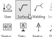 Placing the Surface Texture Symbols 1.