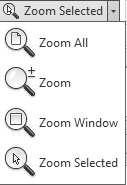 To magnify a model in the graphics area, you can use the zoom tools available on the Zoom