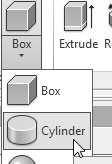 Click Create. Creating the Cylindrical Feature 1. On the ribbon, click Primitives > Primitive drop-down > Cylinder. 7.