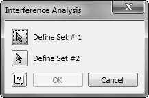 Click Inspect > Interference > Analyze Interference on the Ribbon. The Interference Analysis dialog appears. 3. Go to the project folder. 4. Click Save to save the file. 5.