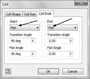 Click the Coil Ends tab on the dialog. 9. Specify the settings in the Coil Ends tab, as given next. 11.