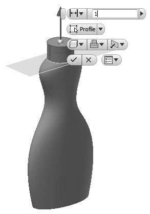 Additional Modeling Tools 3. Extrude the circle upto 1 in. 5. Click Finish Sketch. 6.