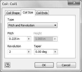 > Coil. 6. Select the axis of the coil.