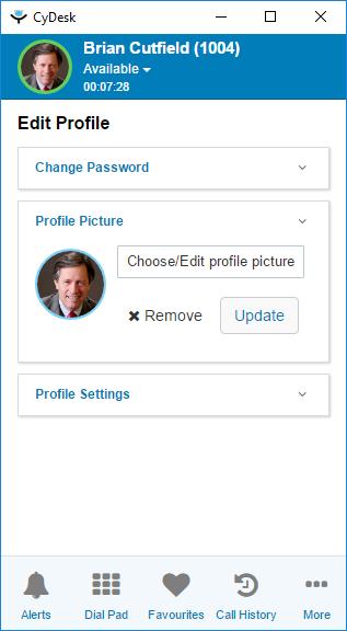 How to Update or Remove your Profile Picture To change your profile picture, perform the following steps: 1. Click on the picture at the top left, or, go to More > Edit Profile 2.