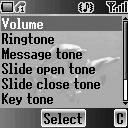 Profiles You can switch between 4 different profiles, each with a distinct combination of Volume, Ringtone, Message tone, Slide open tone, Slide close tone, Key tone, Warning tone and Alerts.