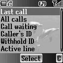 duration of the last call. You can see the total duration of all calls. You can reset the total by pressing < (Reset).