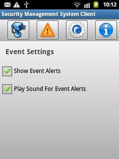 7. Settings View Following Events Settings can be done from settings