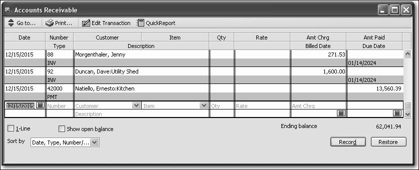 Getting started Using registers In addition to forms and lists, you ll also work with registers in QuickBooks.