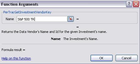 PerTracGetInvestmentVendorkey: Requires investment Name.