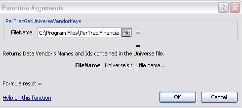 Returns the VendorNames and VendorIDs for the investments contained in the Universe file.
