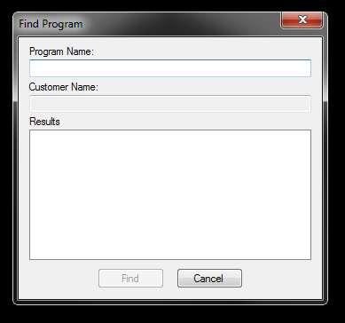 Rank Brothers Ltd 2.3.8 Find Program This command can be used to find a program without knowing which customer it is stored under.