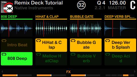Using Your D2 Getting Advanced Remixing with Remix Decks Press pad 5. The Sample of pad 1 Intro Beat will stop and instead the Sample of pad 5 808 Deep will start without interruption.