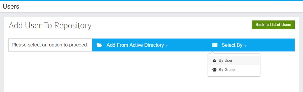 10.1.1.3.1 Active Directory by User Choosing Active Directory Users import displays all active directory users.