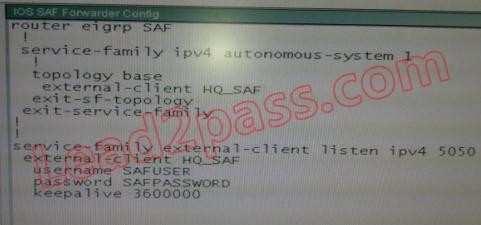 "First Test, First Pass" - www.lead2pass.com 22 A. router eigrp SAF i service-family ipv4 autonomous-system 1!