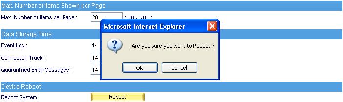 Click OK on the lower right to set the function of message alarm. (Figure 3-8) Figure 3-8 Enable the instant message alarm Rebooting System Step1.