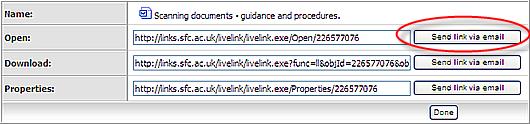 link opens the document overview page Download link opens a downloaded copy Properties link
