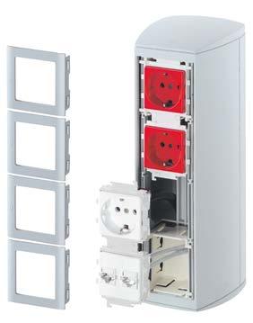 An extra blind cover permits adapting different sizes and combinations of sockets.