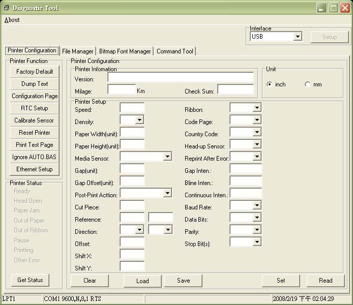 4. Diagnostic Tool The Diagnostic Utility is a toolbox that allows users to explore the printer's settings and status; change printer settings; download graphics, fonts, and firmware; create printer