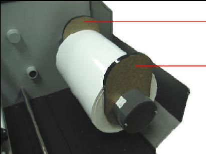 Remove ONE label roll-guard. 4. Place media roll on label supply spindle. 5. Replace label roll-guard.
