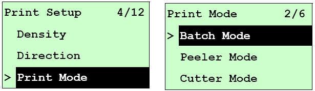 The following two figures are the printouts of DIRECTION 0 and 1. Note: The printer driver may overwrite the setting set from the front panel.