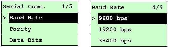 3.1.3 Serial Comm. Serial Comm: Baud Rate This option is used to set the RS-232 baud rate.