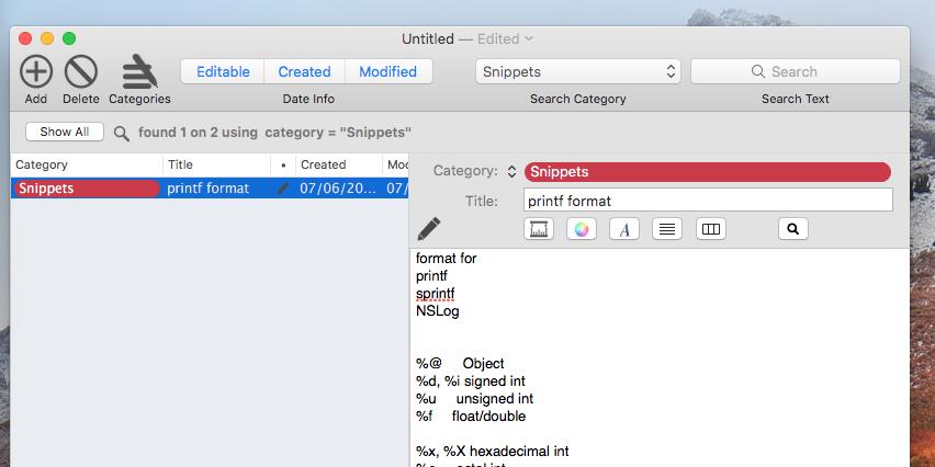 Filter notes Now you can filter the notes inside the document selecting from the "Show Category" popup in the toolbar a category.