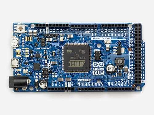 Due & Zero Arduino The Arduino Due is a microcontroller board based on the Atmel SAM3X8E ARM Cortex-M3 CPU. It is the first Arduino board based on a 32-bit ARM core microcontroller.