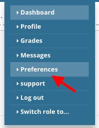 3) You can also edit your Preferences for things like notifications of course activity.