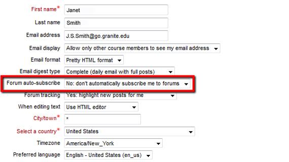9. Forum Subscription Settings When you participate in a discussion forum, you have some options for how you would like to be notified that there has been some interaction in forums where are a