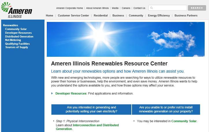 amerenillinois.com 2. Select "Renewables 3.
