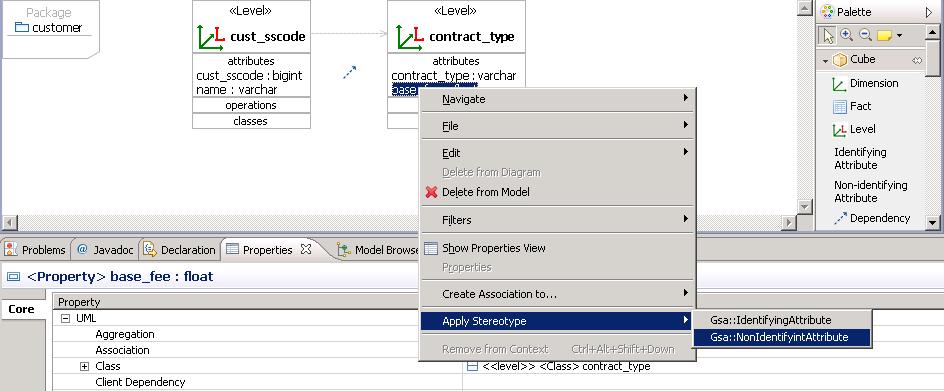 GSA Schema Editors: edit dimension User-friendly editing of UML diagram possible