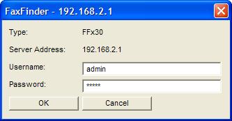 If the Auto Discover Devices feature was used, you may Right-click or double Left-click on the IP address or name of the FaxFinder unit that was detected and select Add.