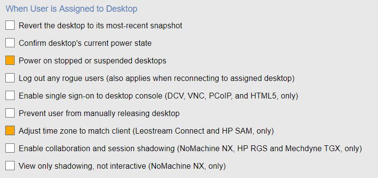 Chapter 4: Leostream Connect Policy Settings Leostream Connect does not include the Release and Disconnect and Release options in the system tray menu for desktops assigned from a pool that prevents