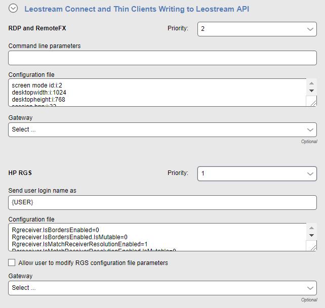 Chapter 4: Leostream Connect Policy Settings The Command line parameters and Configuration file fields define the settings used when establishing a connection with the selected protocol.