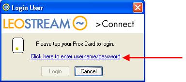 Leostream Connect Administrator s Guide Overriding Proximity Card Logins with Username and Password Credentials If the Allow username/password override for proximity cards option is selected on the