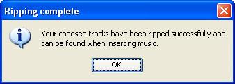 ripped tracks when you insert