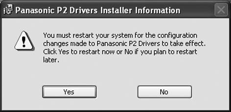 14 As shown in Figure 16, a dialogue box appears, prompting you to restart the personal computer. Click Yes to restart.