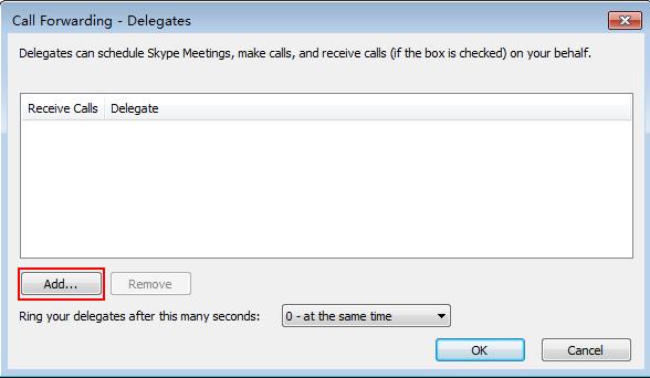 Configuring Phones with Skype for Business Server 6. In the Delegates dialog box, click Add. Each delegate must be a Skype for Business contact. 7.