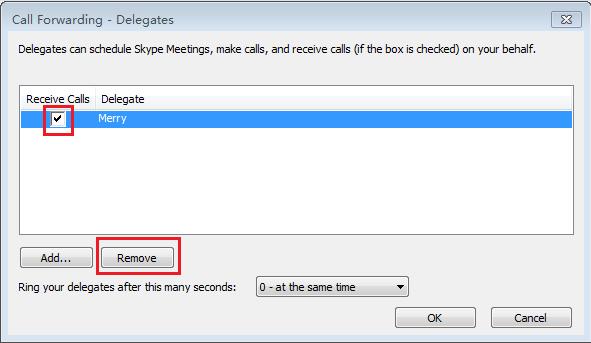 Deploying Phones for Use with Microsoft Skype for Business Server 3. Click Edit my delegate members. 4.