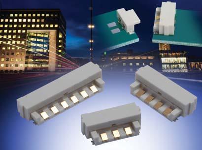 The 9159 series of Board-to-Board interconnect system allows two PCB's to be mated end-to-end creating strips of LED lighting.