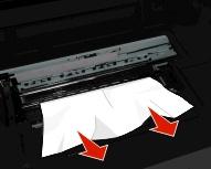 Make sure that the printhead is moved to the side and away from the jammed paper.