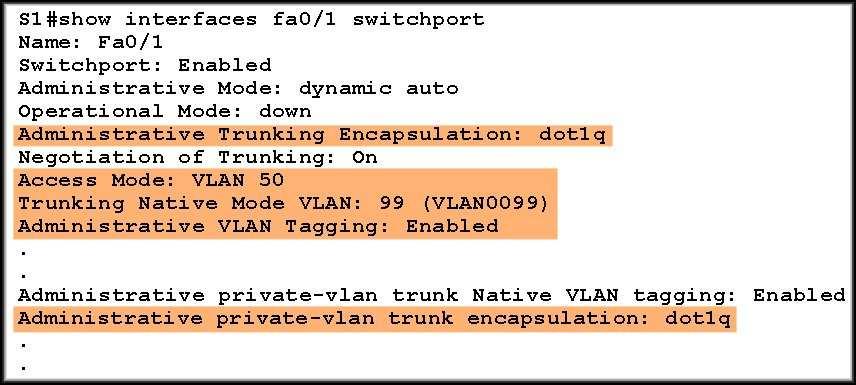 Native VLANs Verify the configuration. VLAN 50 is a voice VLAN.