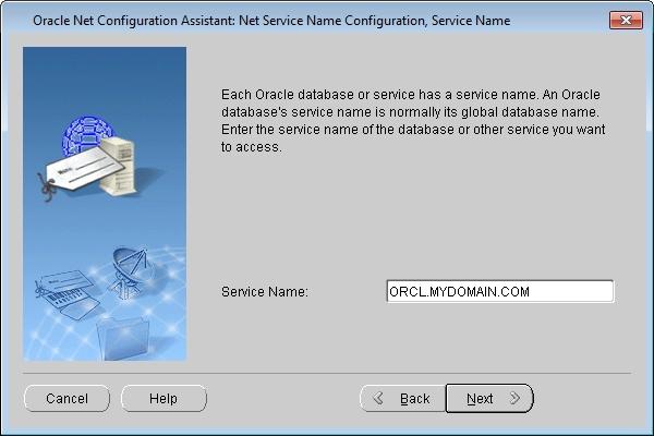 Chapter 3: Oracle 11g 4. On the Net Service Name Configuration, Service Name prompt, at Service Name, enter the fully qualified service name for the Oracle database and click Next.