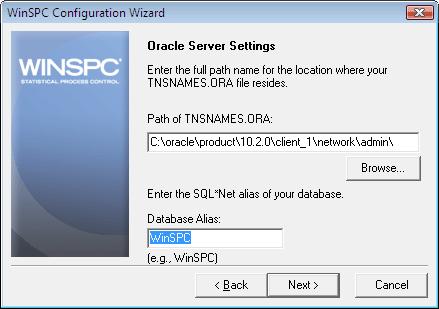 Chapter 2: Oracle 10g 12. On the Oracle Server Settings prompt: a. At Path of TNSNAMES.ORA, accept the default location. b.