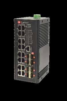 Product page > Data Sheet Managed Ruggedized Ethernet Switch with Power over Ethernet Compact Industrial and ruggedized Ethernet switches with up to 16 10/100/1000BaseT, and 8x100/1000BaseFX SFPs