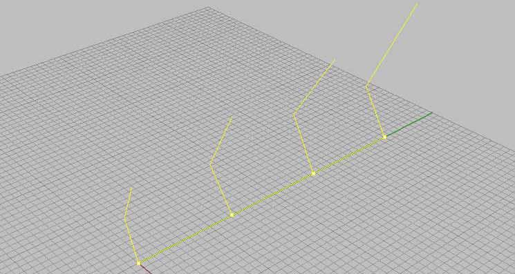 STEP 8: PERSPECTIVE VIEW, Command Line; Move/ select each of the individual lines and move them to a position along the newly divided line. Make sure to use the Osnap, Endpoints and Point.
